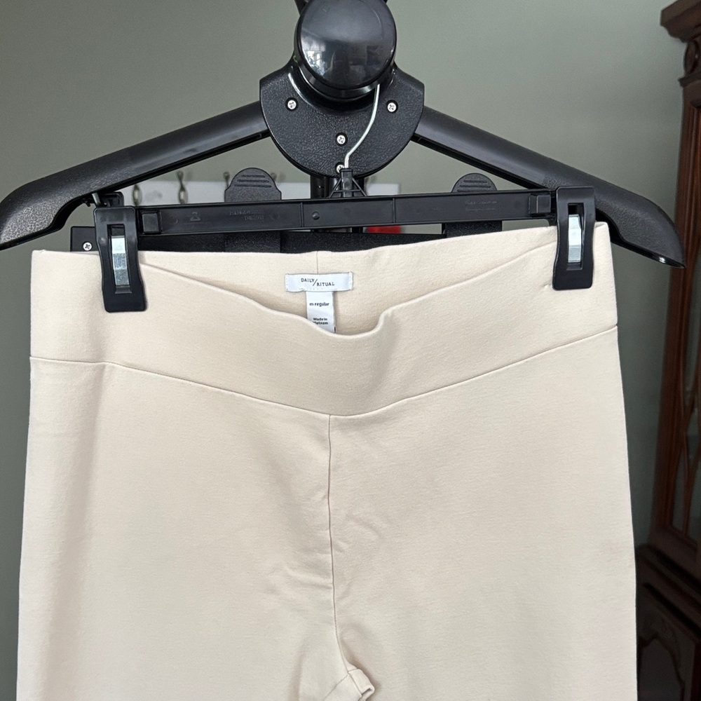 Daily Ritual Cream Women's Trousers